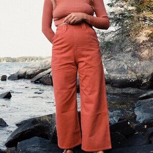 Rudy Jude Sailor Jeans Sz 5 | High Waisted Wide Leg Organic Cotton Dark Navy USA